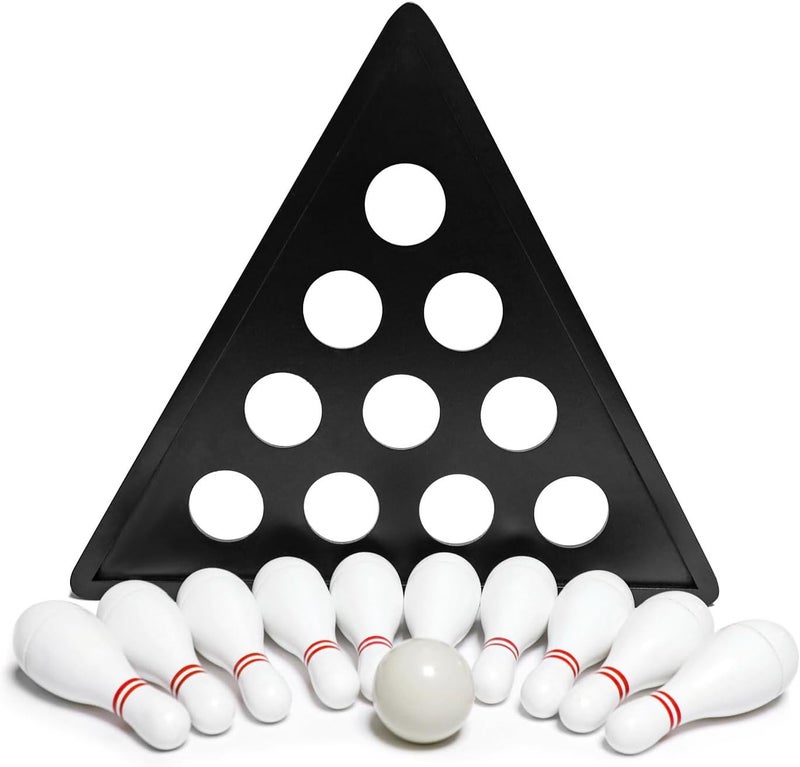 YDDS Store Shuffleboard Bowling Pin Set with 10 Pcs Premium Hardwood Bowling Pins Durabel Triangular Pinsetter Resin Bowling Ball and Carrying Bag, Fun for Shuffleboard Games - Image 2