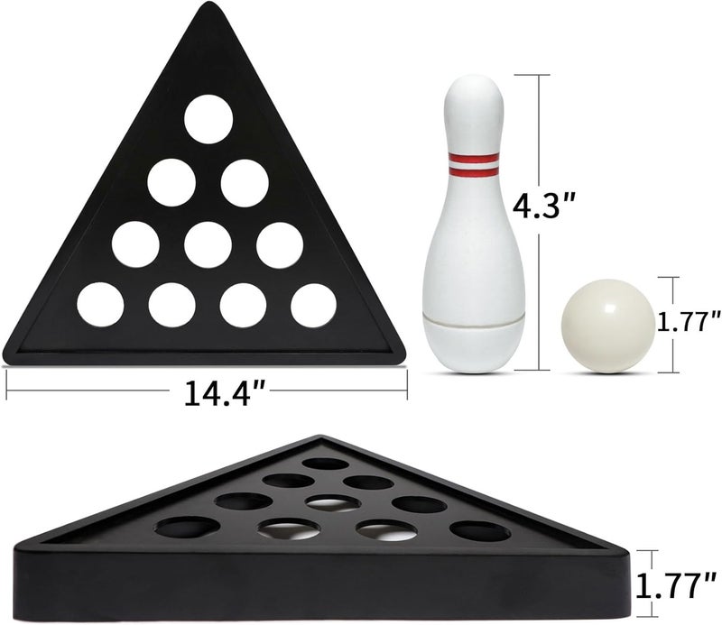 YDDS Store Shuffleboard Bowling Pin Set with 10 Pcs Premium Hardwood Bowling Pins Durabel Triangular Pinsetter Resin Bowling Ball and Carrying Bag, Fun for Shuffleboard Games - Image 3
