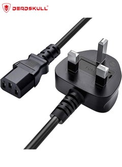Desktop Power Cable Kettle Lead 250V 13A for PC Computer TV Monitor Printer etc, 3 Pin UK Plug to IEC 320 C13 AC Power Cord (1.5M)