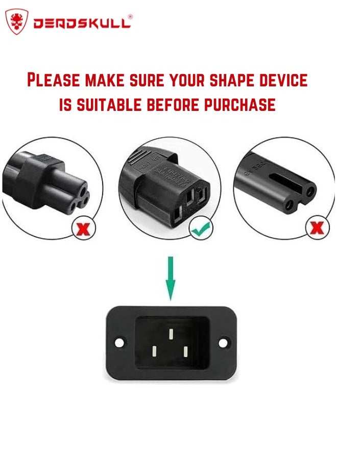 DEADSKULL - Desktop Power Cable Kettle Lead 250V 13A for PC Computer TV Monitor Printer etc, 3 Pin UK Plug to IEC 320 C13 AC Power Cord (1.5M) - Image 1