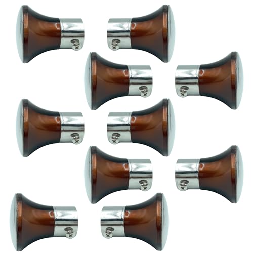 JKC SS Wooden Finish Curtain Brackets, Curtain Knobs Set, Curtain Rod End Cap (Brackets - 10 Pcs) - Image 1