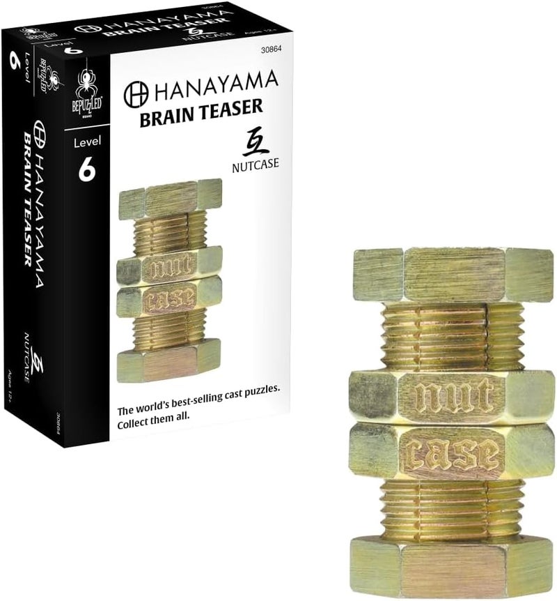 Bepuzzled NUTCASE Hanayama Cast Metal Brain Teaser Puzzle (Level 6) Puzzles For Kids and Adults Ages 12 and Up - Image 1