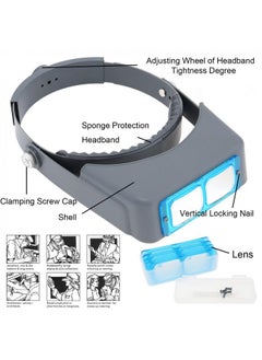 Dandelion Headband Magnifier Hands Free Jeweler Loupe Head Mount Magnifying Headset Visor Double Optical Glass 4 Replaceable Lenses For Reading,Repair(1.5X,2.0X,2.5X,3.5X)  - Image 2