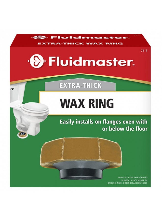 Fluidmaster 7513 Extra Thick Wax Toilet Bowl Gasket with Flange, for 3-Inch and 4-Inch Waste Lines - Image 2