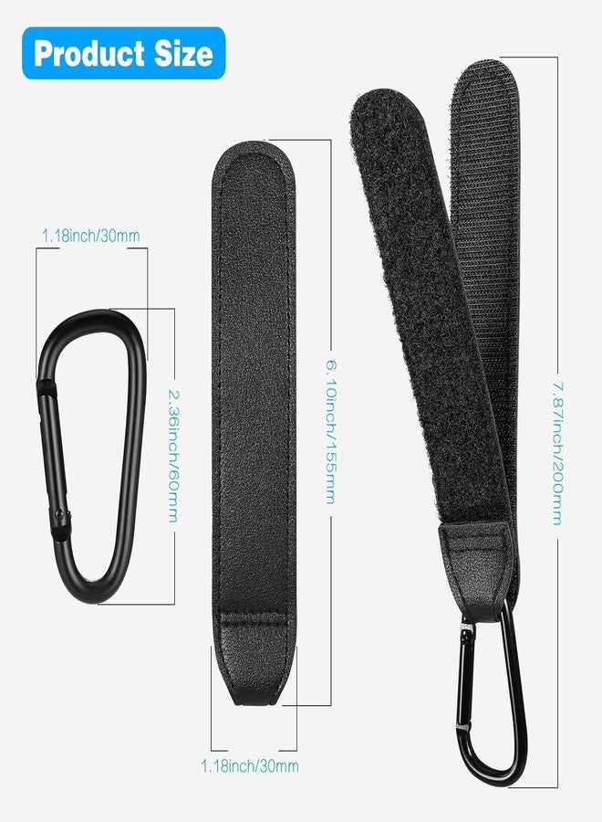 STORE 2508 Pack of 2 Hanging Hook for Stroller Pram Adjustable Hanging Clip PU Leather with Quick Release Carabiner Buckle - Image 3