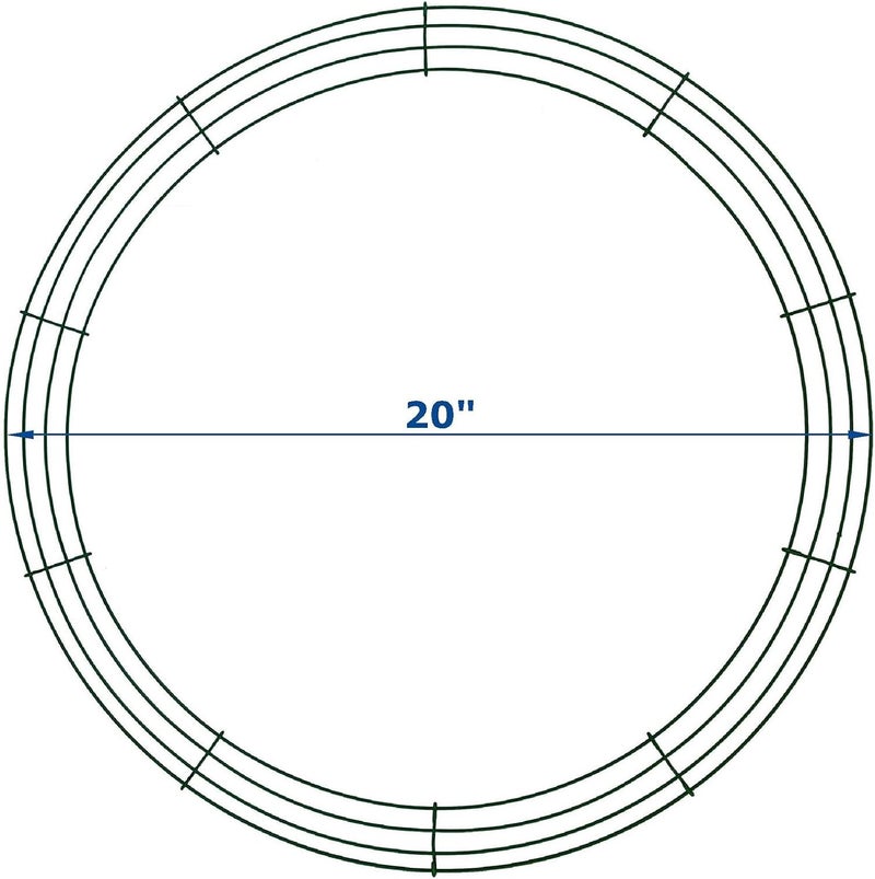 MTB Garden 20 Inch Christmas Green Wire Wreath Frame,10 Pack Metal Front Door Wreath Round Form Iron Ring for Christmas, New Year Decors, Crafts, DIY, Holidays, Events - Image 2