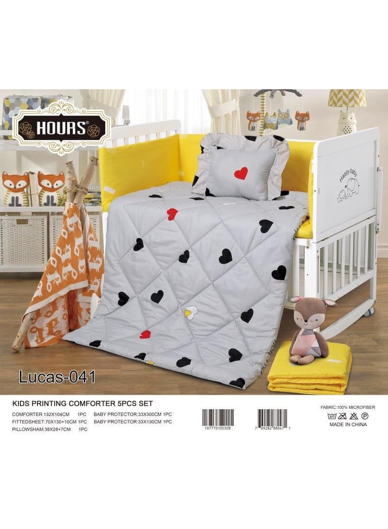 5-piece summer microfiber crib bumper pad for your baby's comfort - 5 pieces