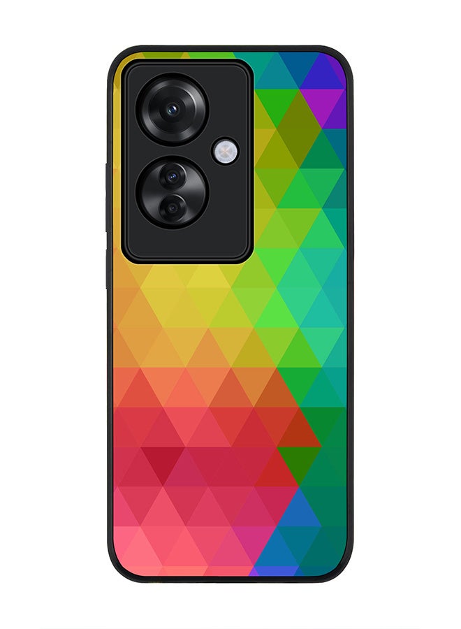 Stylizedd Rugged Black edge case for Oppo Reno11 F / Oppo F25 Pro 5G, Slim fit Soft Case Flexible Rubber Edges Anti Drop TPU Gel Thin Cover -  Tropical Prism - Image 1