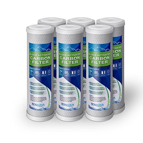 Ronaqua 6 Block Activated Carbon 5 Micron Water Filters Set WELL-MATCHED with WFPFC8002, WFPFC9001, WHCF-WHWC, WHEF-WHWC, FXWTC, SCWH-5 - Image 1