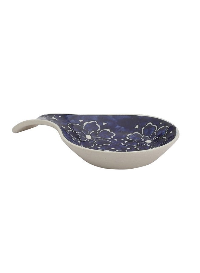 MIAH DECOR Ceramic Spoon Rest with Hand Painted Floral Design for Kitchen Dinning Microwave & Dishwasher Safe-Size 9.5 Inches - Image 3