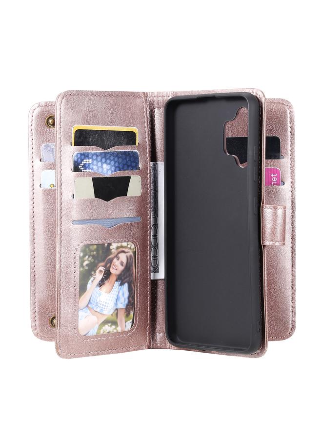 S-TOP Case For Samsung Galaxy A32 4G Multifunctional Magnetic Copper Buckle Horizontal Flip Solid Color Leather Case with 10 Card Slots & Wallet & Holder & Photo Frame - Image 5