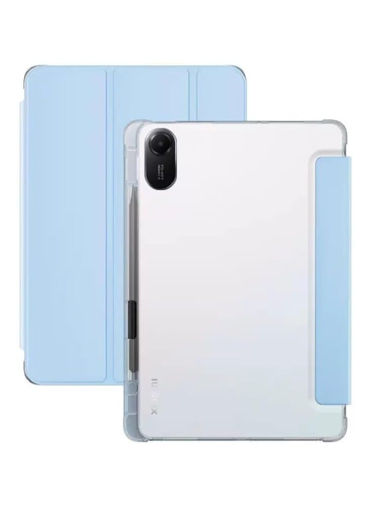 VKL Case Compatible with Xiaomi Redmi Pad 2 11-inch (2025) Tablet, Trifold Stand Shell with Pencil Holder,Leather Clear Back Cover with Automatically Wake Up Sleep (Blue) - Image 1