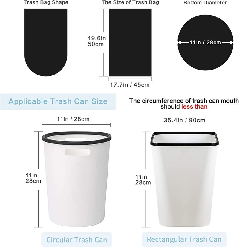Maykela Garbage Bags 150 Pcs,Disposable Trash Bags [45 * 50cm]Trash Bin Bags Bin Liners Plastic Trash Bags Black Plastic Bags for Home Kitchen Roll Bedroom Living Room Office 3 Roll - Image 2