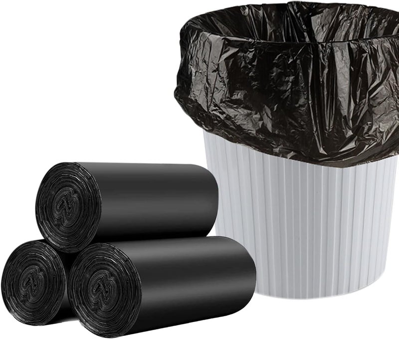 Maykela Garbage Bags 150 Pcs,Disposable Trash Bags [45 * 50cm]Trash Bin Bags Bin Liners Plastic Trash Bags Black Plastic Bags for Home Kitchen Roll Bedroom Living Room Office 3 Roll - Image 1