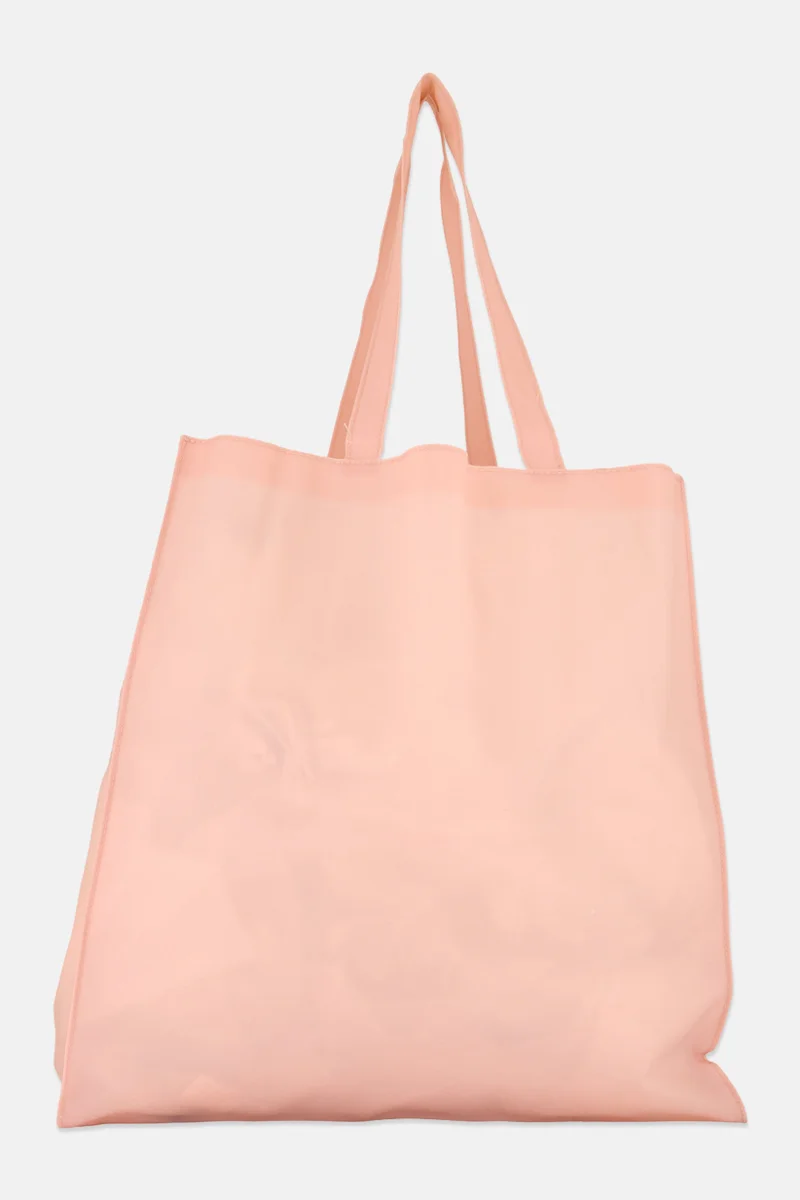 Muy Mucho Women Solid Tote Bag 44 H x 44  L x 14 W cm, Pink
