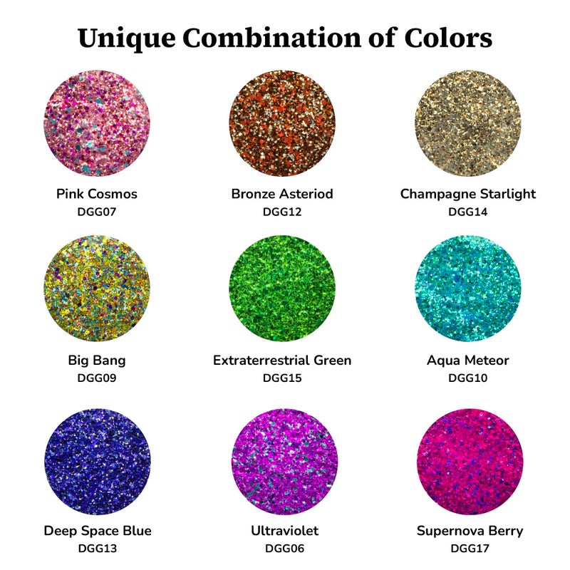 DecoArt Galaxy Glitter Acrylic Paint Set â€“ 9 Bottles (2 fl oz) â€“ Bright Multicolor Glitter Paints for Crafting, Art Projects & Creative DIY Crafts - Image 2