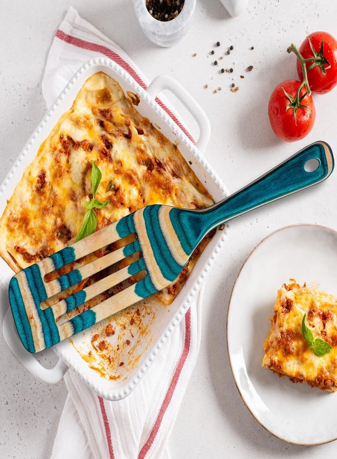 Totally Bamboo Baltique Mykonos Collection 13" Wooden Spurtle Spatula - Colorful Birch Wood Cooking Utensil, Nonstick Safe, Versatile Stirring & Serving Tool - Image 3