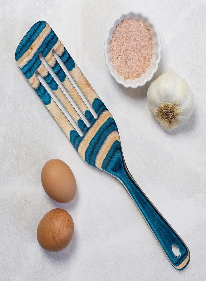 Totally Bamboo Baltique Mykonos Collection 13" Wooden Spurtle Spatula - Colorful Birch Wood Cooking Utensil, Nonstick Safe, Versatile Stirring & Serving Tool - Image 4