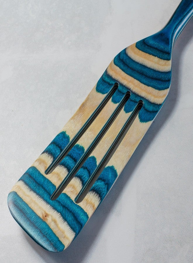 Totally Bamboo Baltique Mykonos Collection 13" Wooden Spurtle Spatula - Colorful Birch Wood Cooking Utensil, Nonstick Safe, Versatile Stirring & Serving Tool - Image 5