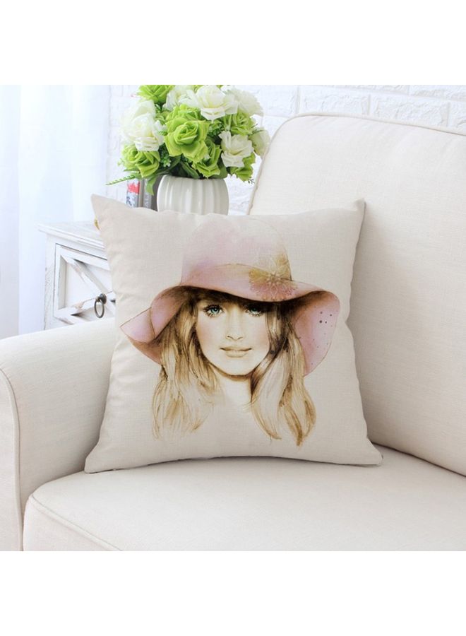 نيبمينينت غطاء وسادة مطبوع أبيض/وردي/بني