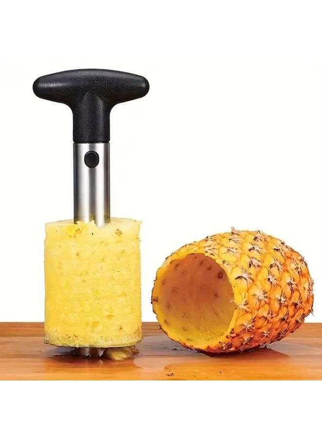 Silvery Stainless Steel Pineapple Corer And Slicer With Ergonomic Handle - Image 1