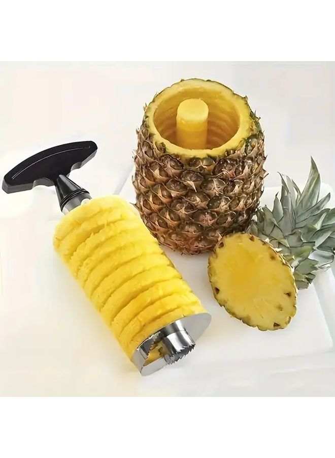 Silvery Stainless Steel Pineapple Corer And Slicer With Ergonomic Handle - Image 5