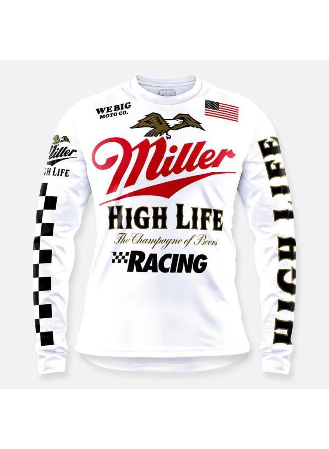 Professional Racing Suit Motorcycle Downhill Suit Long-sleeved Quick-drying Suit Off-road Mountain Cycling Suit Retro Men's 063