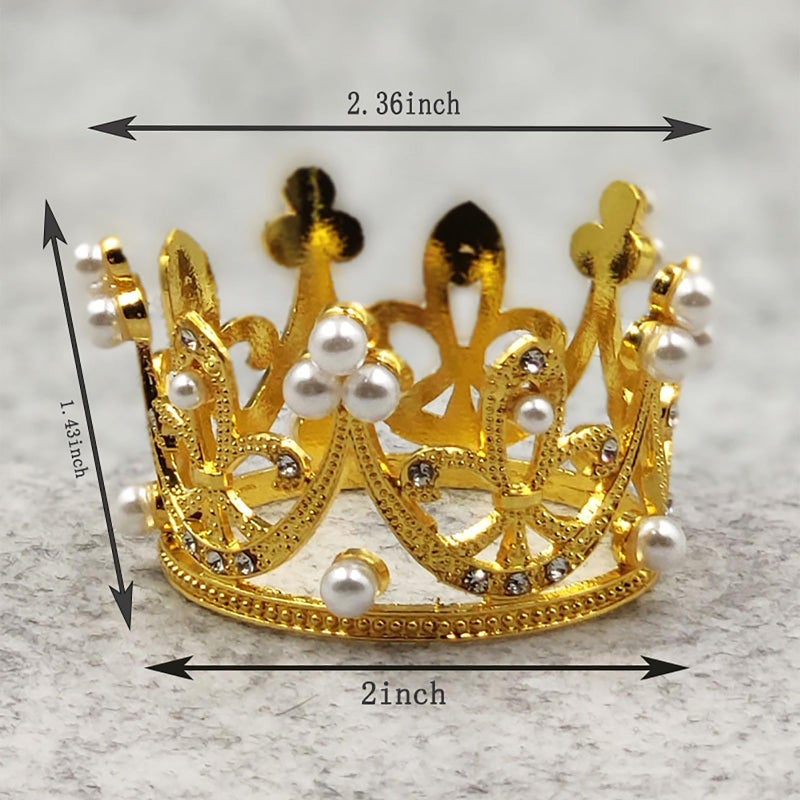 Hazyore 3 Pieces Crown Cake Topper, Princess Little Crown Alloy Pink Silver Crown Mini Crown Children's Birthday Cake Baking Decoration Paper Cup Cake Decoration - Image 2
