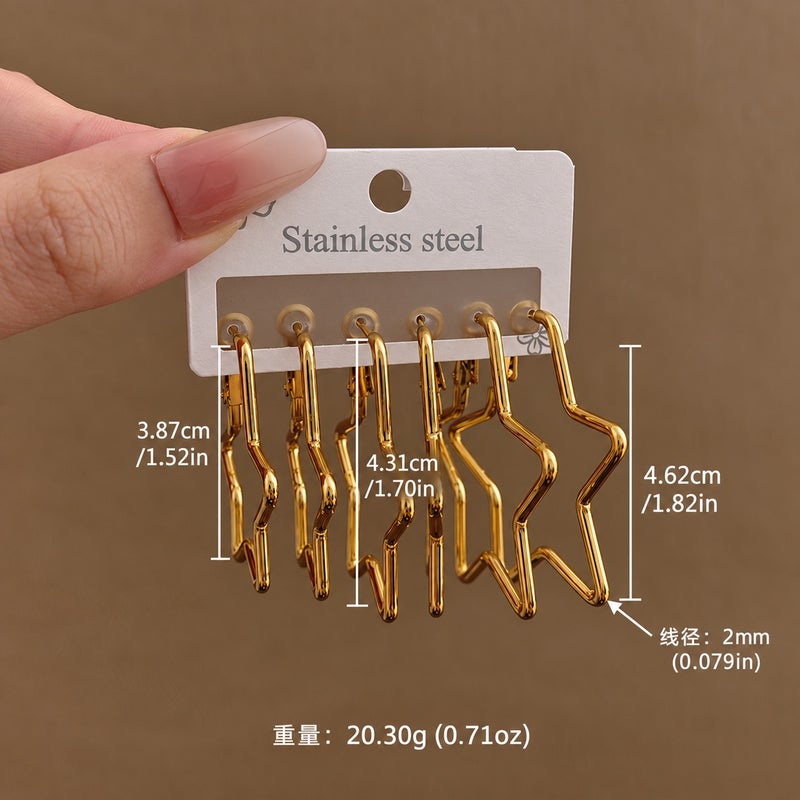 Geometric Stainless Steel Earrings - Bold, Fashionable, and Luxurious