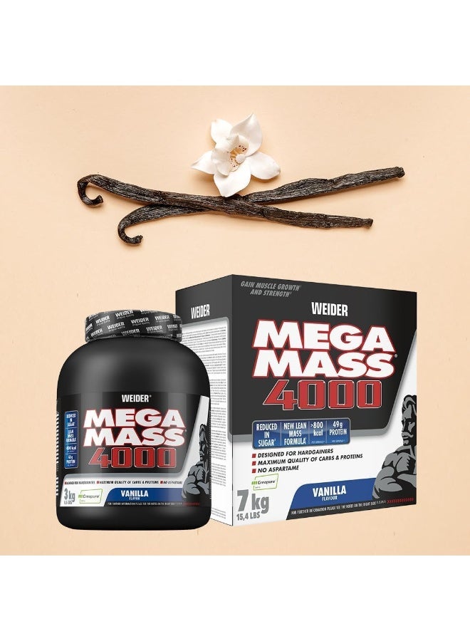 Weider Mega Mass 4000, 7kg – Vanilla Flavor - Image 2