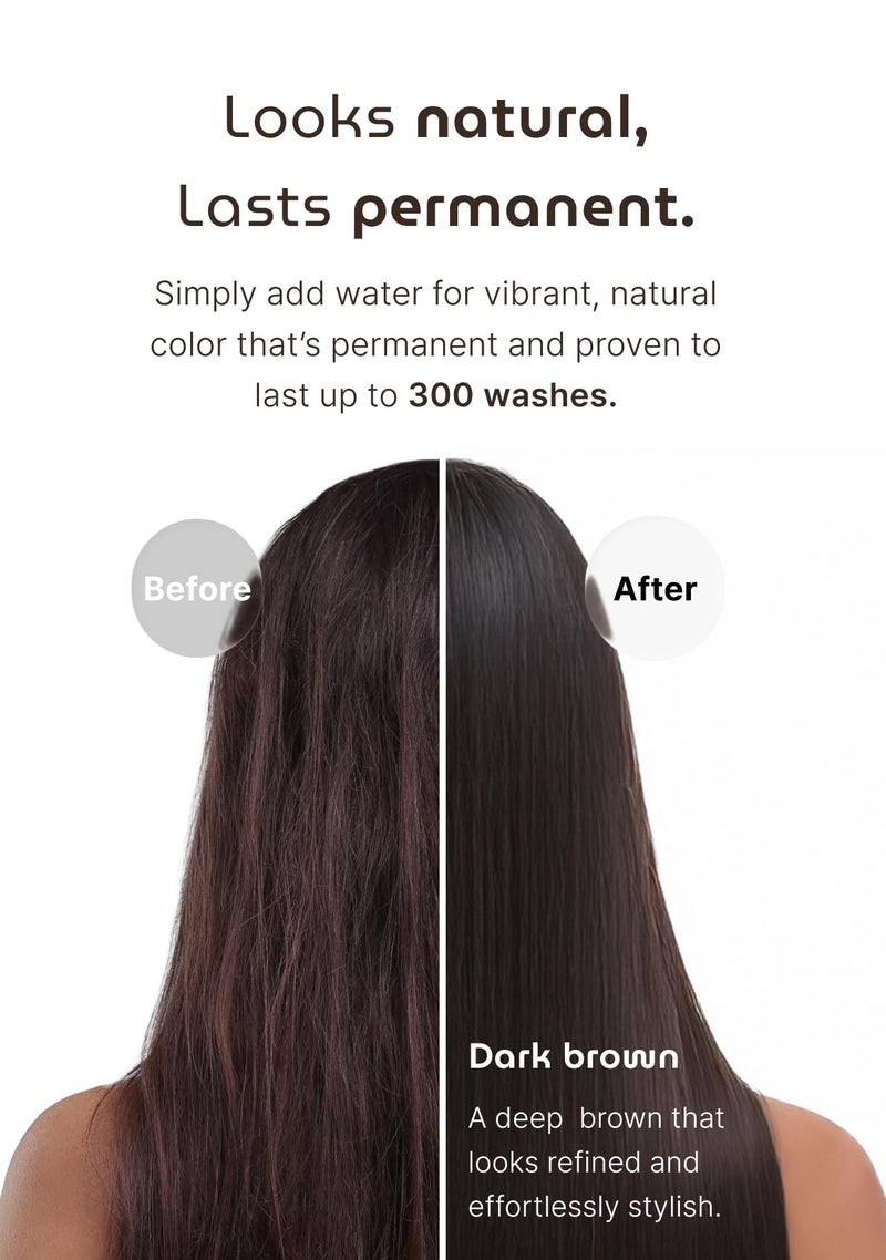 Seedbee Korean Permanent Hair Dye, Powder Hair Color Kit, Dark Brown, Gray Hair Coverage, Plant-Based Formula, Easy Application for Roots, Short & Long Hair, Vegan, Just Mix with Water (3 Powder Packets) - Image 5