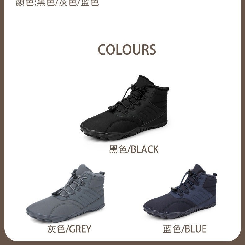 High-Top Snow Boots New Outdoor Hiking Camping Hiking Shoes Skiing Non-Slip Fleece-Lined Warm Plus Size Cotton Shoes - Image 3