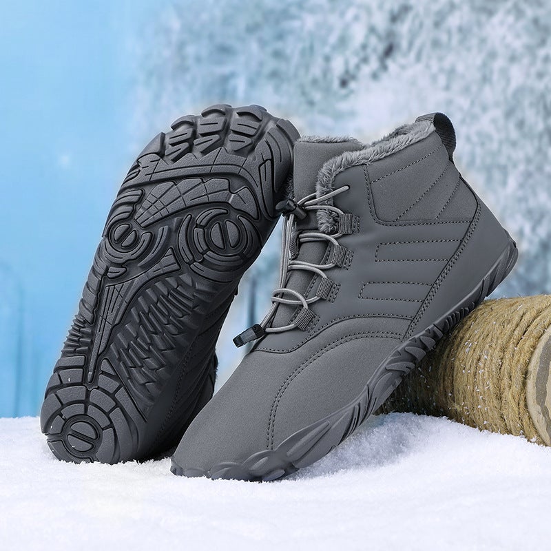 High-Top Snow Boots New Outdoor Hiking Camping Hiking Shoes Skiing Non-Slip Fleece-Lined Warm Plus Size Cotton Shoes - Image 2