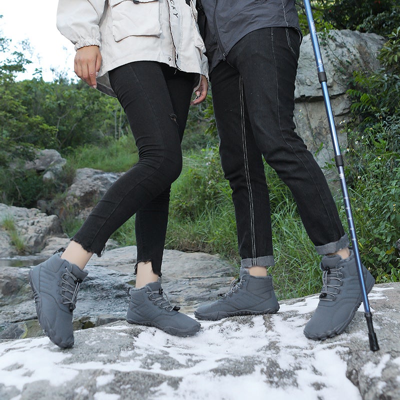 High-Top Snow Boots New Outdoor Hiking Camping Hiking Shoes Skiing Non-Slip Fleece-Lined Warm Plus Size Cotton Shoes - Image 4