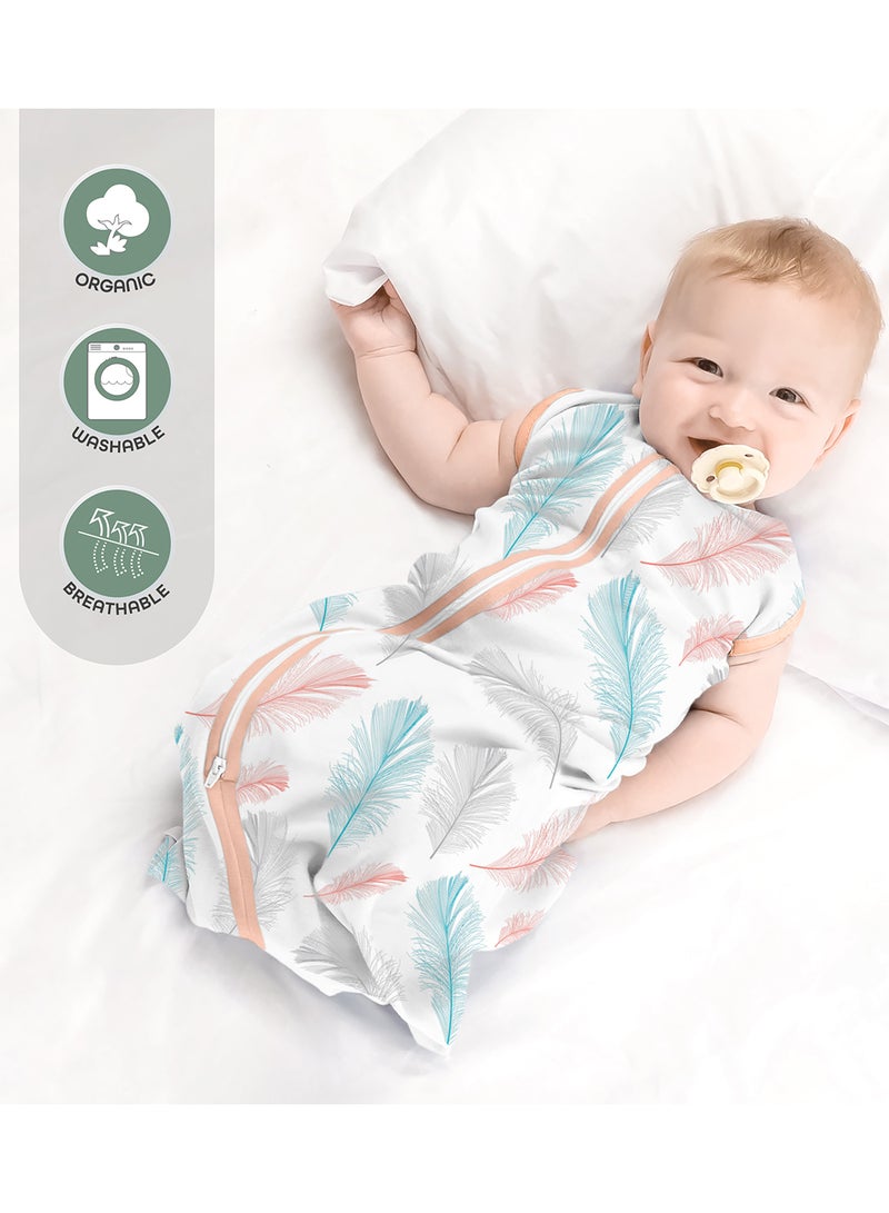 Moon Pack Of 2 Organic Baby Sleepsack, Feature And Pink S/M - Image 3