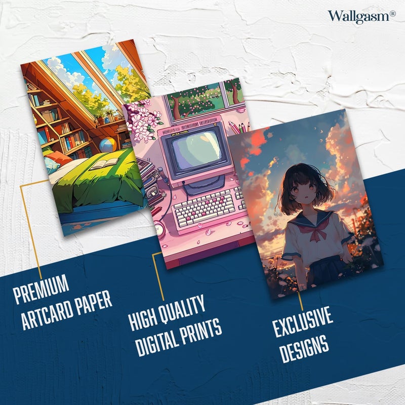 Wallgasm مجموعة ملصقات لوفاي - مجموعة من 30 ملصق، 4 × 6 بوصات لتزيين الغرف | ملصق للمنزل، الغرفة، الصالة الرياضية، غرفة النوم، النزل | مجموعة كولاج | جمالية لوفاي - Image 3