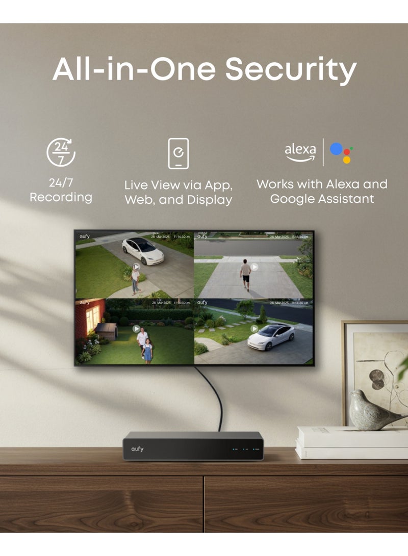 إيوفي eufy Security Network Video Recorder S4 CCTV Camera System, 8–16 Channels, AI-Powered Video Finder, Pre-Installed 2TB Hard Drive Up to 16TB, 24/7 Recording, Only Works with eufy PoE Cams and Devices - Image 3