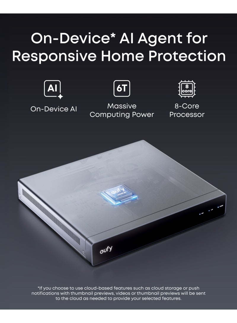 إيوفي eufy Security Network Video Recorder S4 CCTV Camera System, 8–16 Channels, AI-Powered Video Finder, Pre-Installed 2TB Hard Drive Up to 16TB, 24/7 Recording, Only Works with eufy PoE Cams and Devices - Image 2