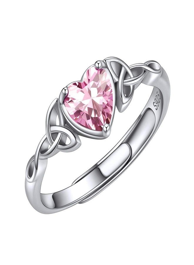 ChicSilver Tourmaline Ring October Birthstone Ring Irish Promise Rings for Women 925 Sterling Silver Celtic Ring - Image 1