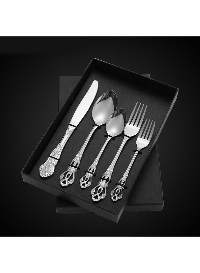 هومستر مجموعة أدوات رويال ريترو الرائعة المصنوعة من الفولاذ المقاوم للصدأ، مجموعة أدوات أدوات مصنوعة من الفولاذ المقاوم للصدأ بما في ذلك ملعقة الشوكة والسكين - Image 1