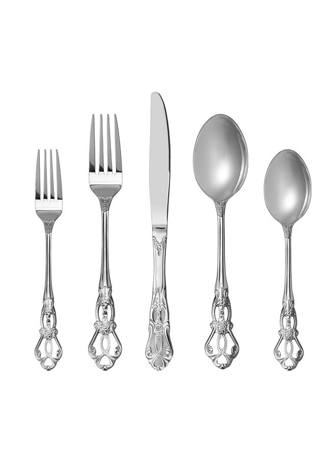 هومستر مجموعة أدوات رويال ريترو الرائعة المصنوعة من الفولاذ المقاوم للصدأ، مجموعة أدوات أدوات مصنوعة من الفولاذ المقاوم للصدأ بما في ذلك ملعقة الشوكة والسكين - Image 2