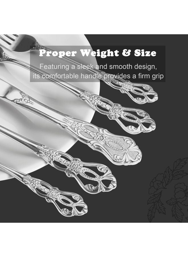 هومستر مجموعة أدوات رويال ريترو الرائعة المصنوعة من الفولاذ المقاوم للصدأ، مجموعة أدوات أدوات مصنوعة من الفولاذ المقاوم للصدأ بما في ذلك ملعقة الشوكة والسكين - Image 3