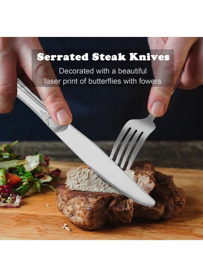 هومستر مجموعة أدوات رويال ريترو الرائعة المصنوعة من الفولاذ المقاوم للصدأ، مجموعة أدوات أدوات مصنوعة من الفولاذ المقاوم للصدأ بما في ذلك ملعقة الشوكة والسكين - Image 4