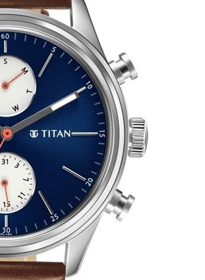 TITAN Men Titan Black Leather Strap Analog Watch - Image 5