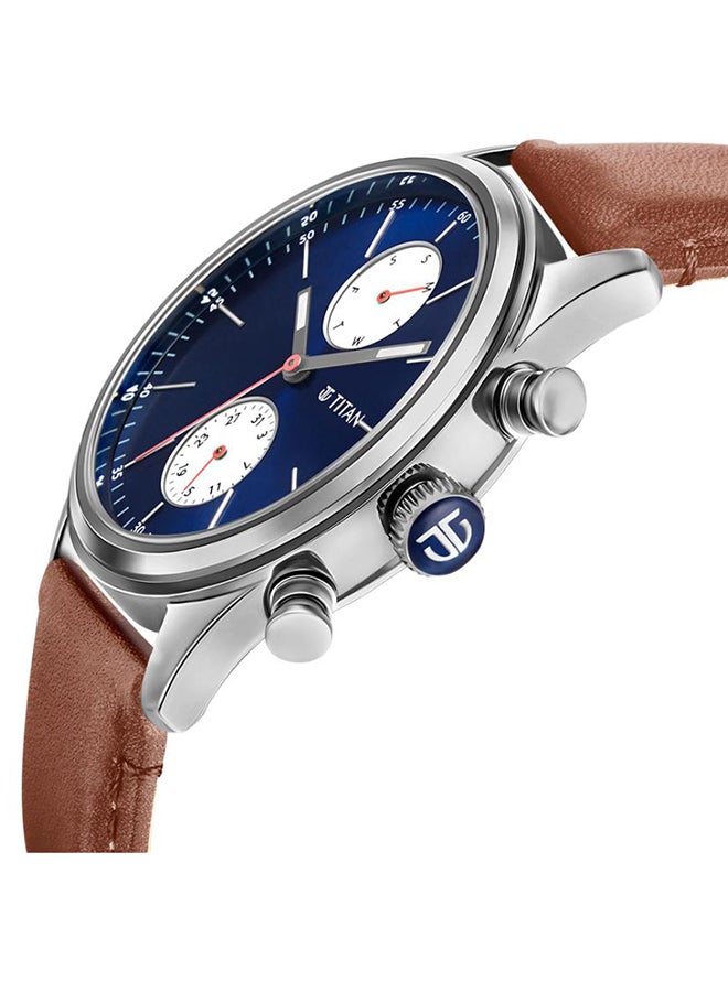 TITAN Men Titan Black Leather Strap Analog Watch - Image 3
