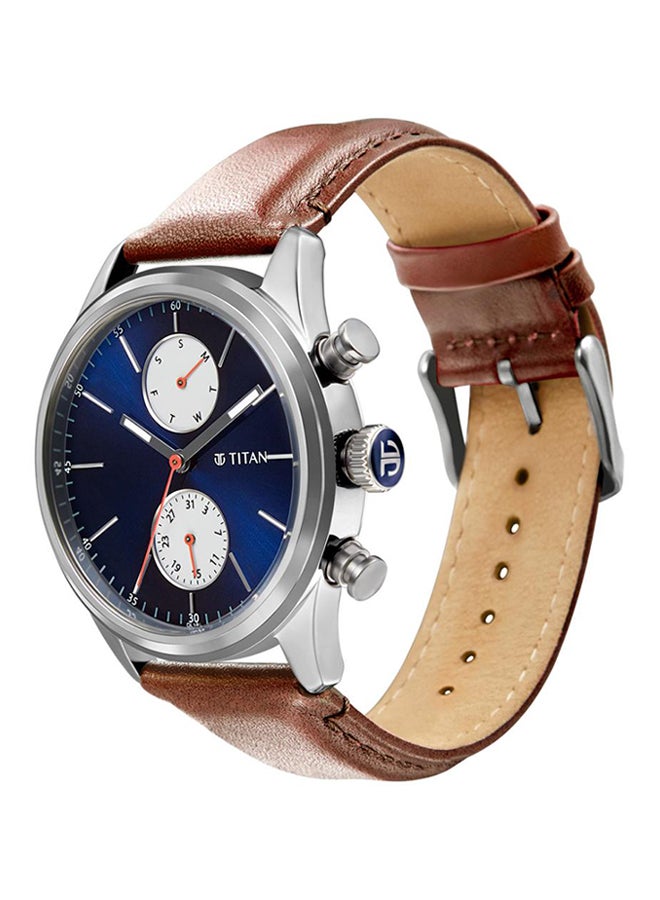 TITAN Men Titan Black Leather Strap Analog Watch - Image 2
