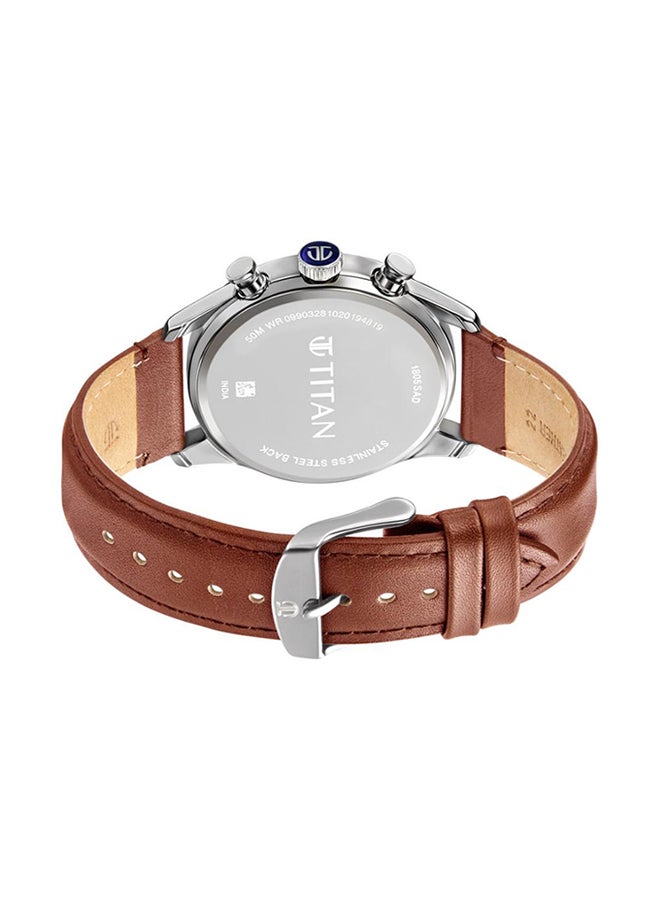 TITAN Men Titan Black Leather Strap Analog Watch - Image 4