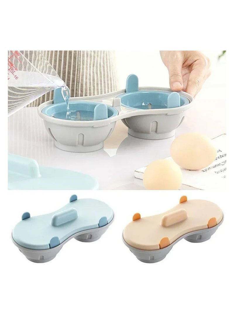 AROAQ Microwave Oven Double Cup Egg Cooker Mold Steamer Manufacturer Steamer Egg Omelet Artifact Cookware Kitchen Gadget  - Image 2