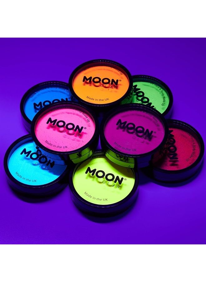 Moon Glow Pro Intense Neon UV Face & Body Paint Cake Pots by Moon Glow - Intense Orange - Professional Water Based Face Paint Makeup for Adults, Kids - 1.26oz - Image 4