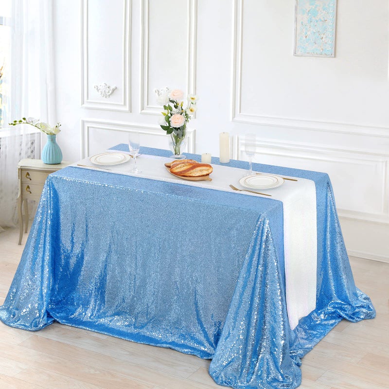 بي.كول B-cool equin tablecloth glitter table table table party party party table drape baby blue reater - Image 2